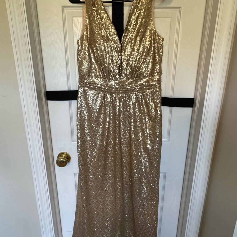Revelry Gold Sequin Evening Dress